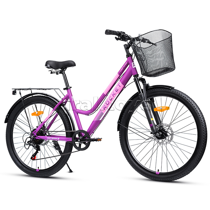 Велосипед 26" Rocket lady Steel 26, цвет лиловый, размер 17"