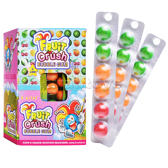 Резинка жевательная дражированная "Fruit Crush" 24шт