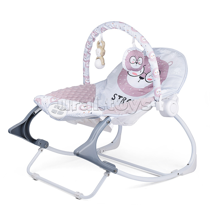 Шезлонг детский "Мишка в очках" музыка, вибрация, в коробке