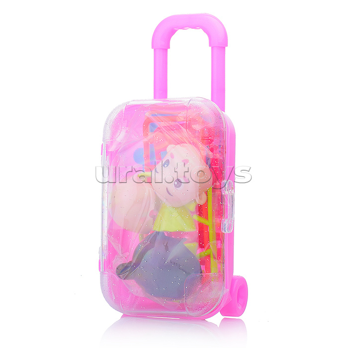 Кукла с чемоданом и аксессуарами, в пакете