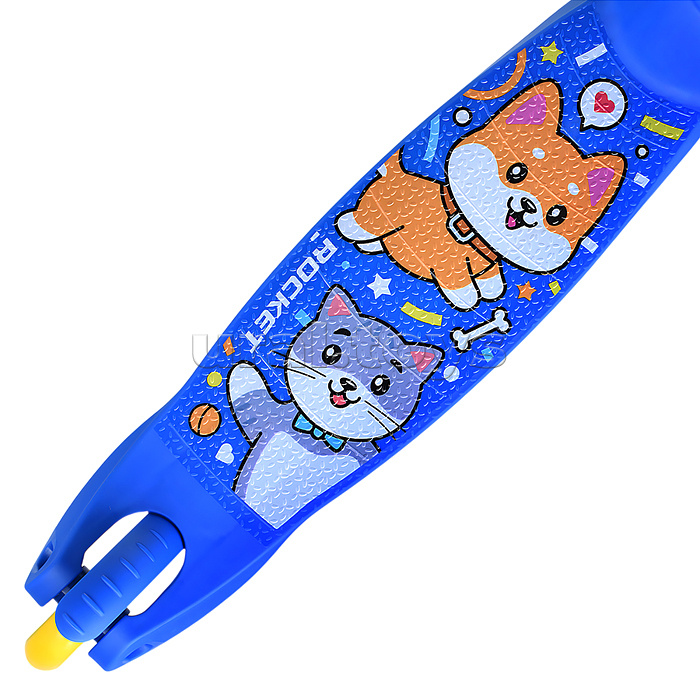 Самокат трёхколёсный ROCKET колёса PVC, цвет сине-жёлтый
