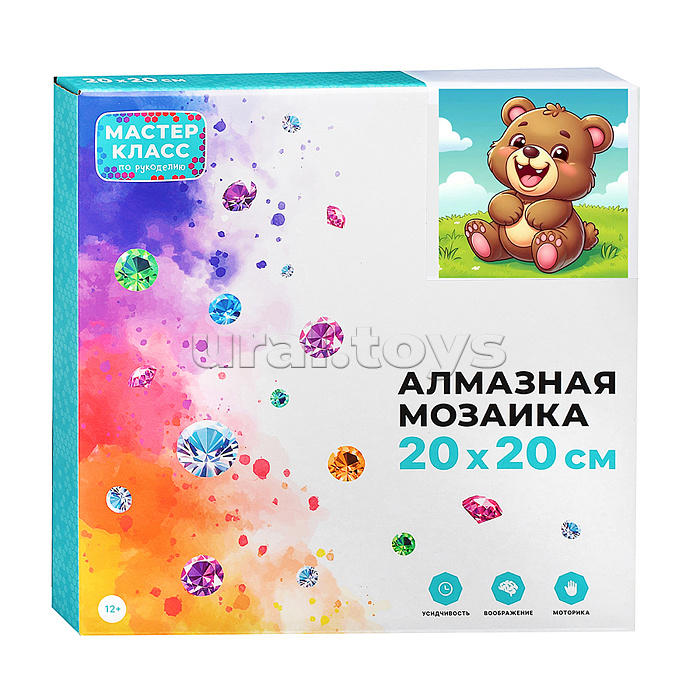 Мозаика алмазная "Мишка" 20*20см