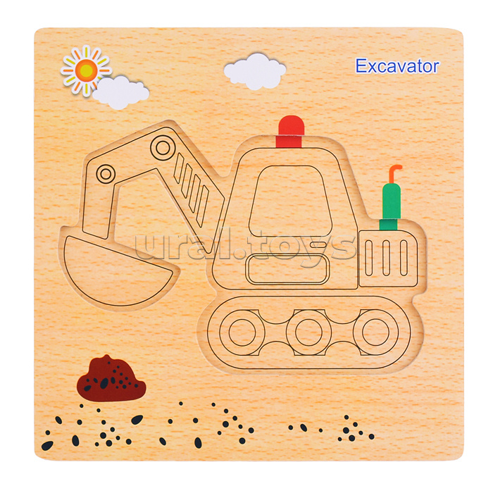 Пазл-вкладыш "Экскаватор"