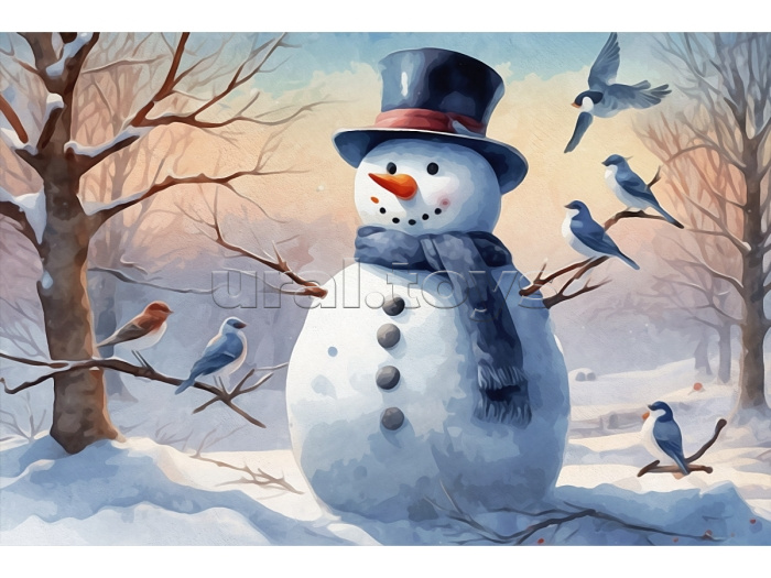 Алмазная мозаика 17х22 "Милый снеговик" c подр., с полн. заполн. (20цв) (блест.) Алмазная мозаика 17х22 "Милый снеговик" c подр., с полн. заполн. (20цв) (блест.)