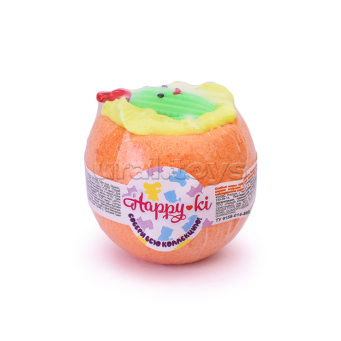 Шипучая соль для ванн 130г Чаша с пеной и игрушкой "Happyki"