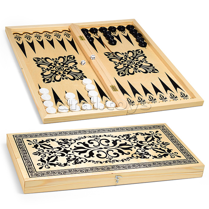 Нарды деревянные средние (500х250мм) пластик. фишки