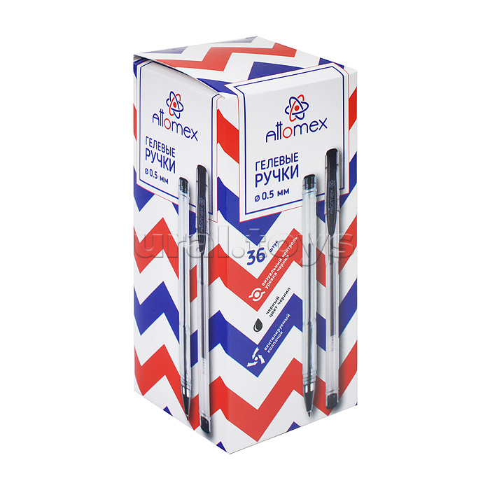 Ручка гелевая "Attomex" d=0,5 мм, прозрачный корпус с металлическим наконечником, сменный стержень, индивидуальная маркировка, черная Ручка гелевая "Attomex" d=0,5 мм, прозрачный корпус с металлическим наконечником, сменный стержень, индивидуальная маркировка, черная