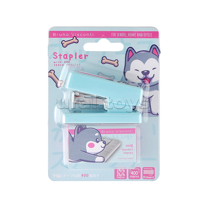 Степлер канцелярский со скобами 24/6-26/6 "Kawaii" 400 скоб