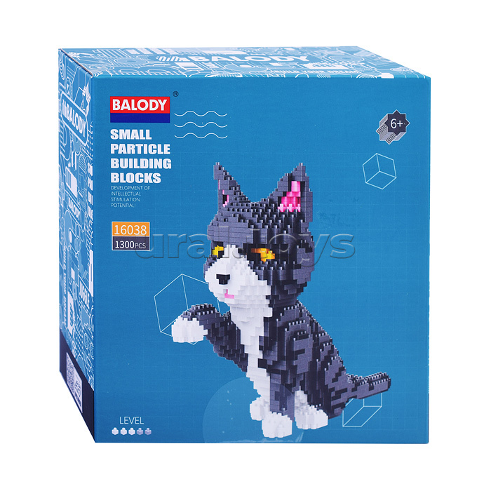 Конструктор "Фигура: Кот серый" (1300 дет.) в коробке
