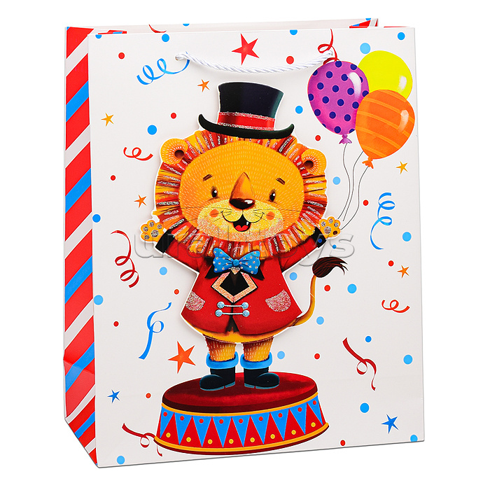 Пакет подарочный "Весёлого праздника!" 26х32х10 см