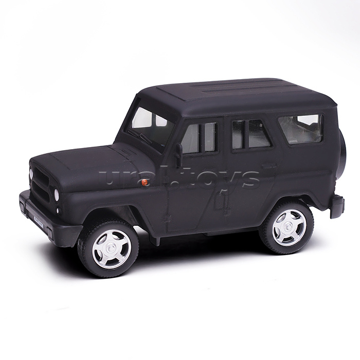 Машина металл UAZ Хантер 10,5 см, (матовый черный) инерц, в коробке