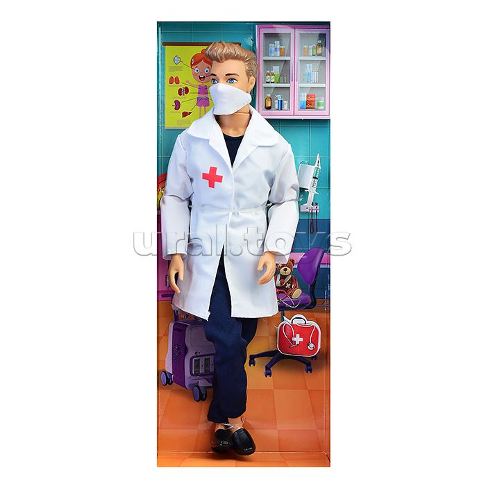 Кукла Алекс 29 см. (врач, руки и ноги сгибаются) в коробке