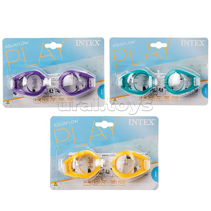 Очки для плавания Play, от 3-8 лет, цвета микс, 55602 INTEX