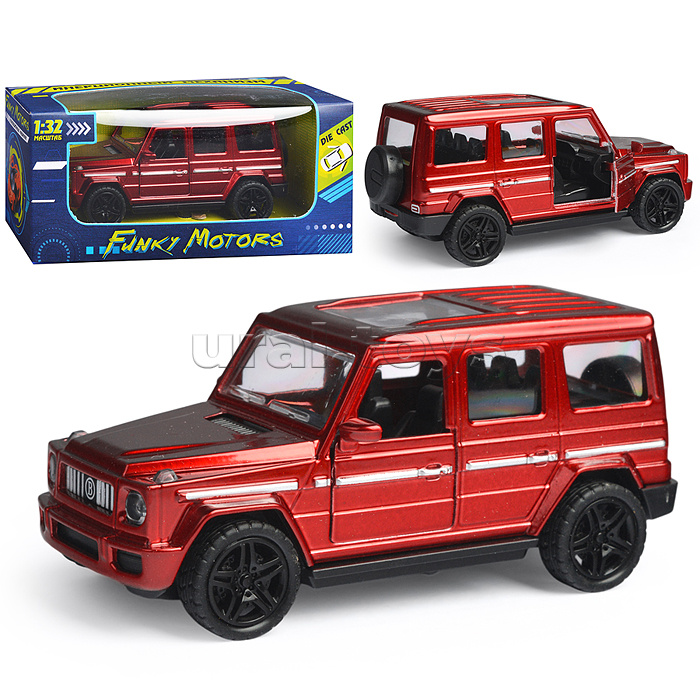 Бордовая инерционная машинка Внедорожник люкс die-cast, 1:32, открывающиеся двери