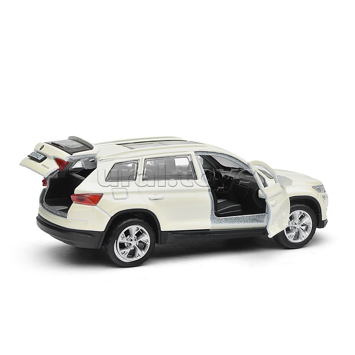 Машина металл "Skoda Kodiaq", 12 см, (откр дв, багаж, белый) инерц, в коробке