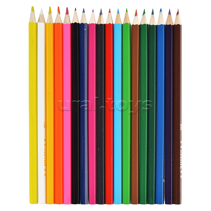 Карандаши цветные "Hey Bro" 18 цветов, 2М, диаметр грифеля 2,8 мм, шестигранные, в картонной коробке
