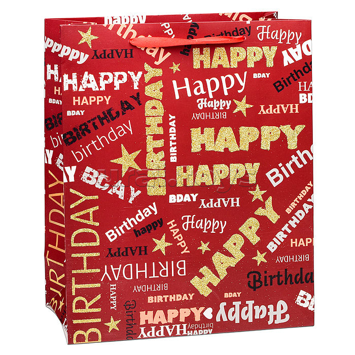 Пакет подарочный "Happy birthday" 32х26х12 см Пакет подарочный "Happy birthday" 32х26х12 см