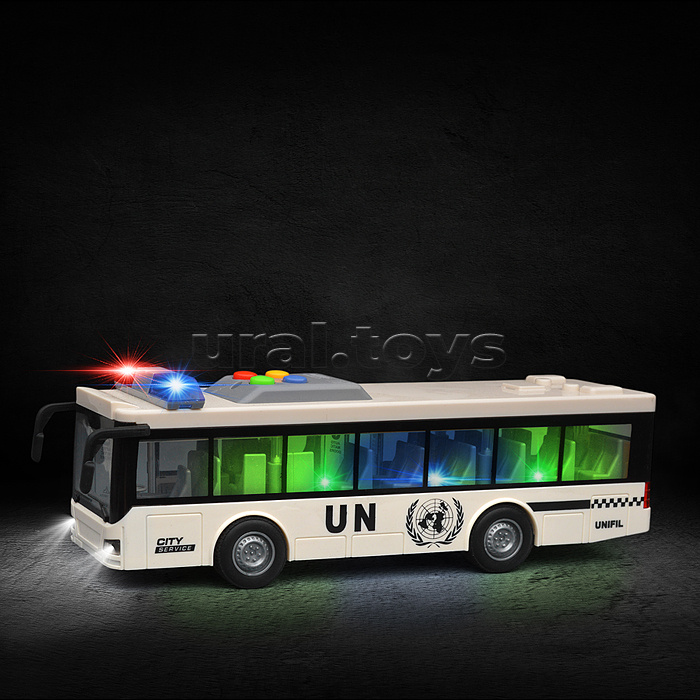 Автобус "Военный" на батарейках, в коробке