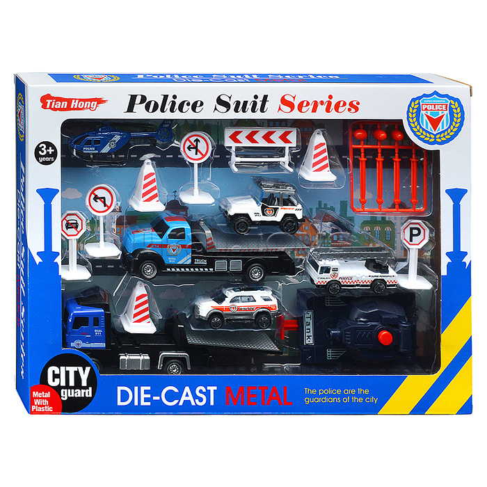 Набор машин "Полицейские службы" металл, в коробке