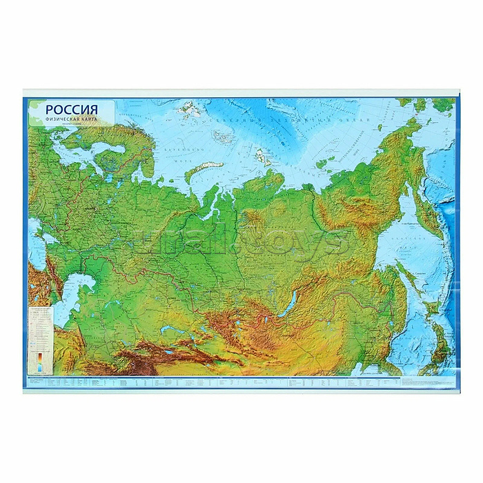 Интерактивная карта Россия физическая 1:8,5М 101х71 на рейках