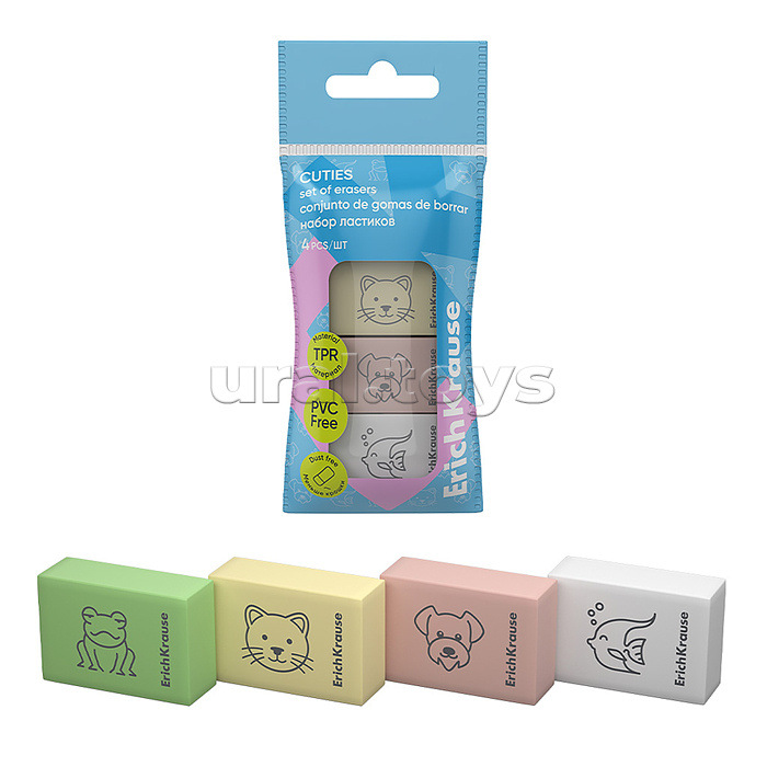
Набор из 4 ластиков Cuties (в пакете)