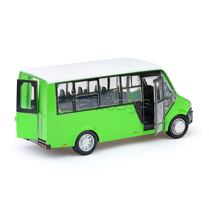 Машина металл Газель Next Citiline 14 см, (двери, кузов,зеленый) инерц, в коробке