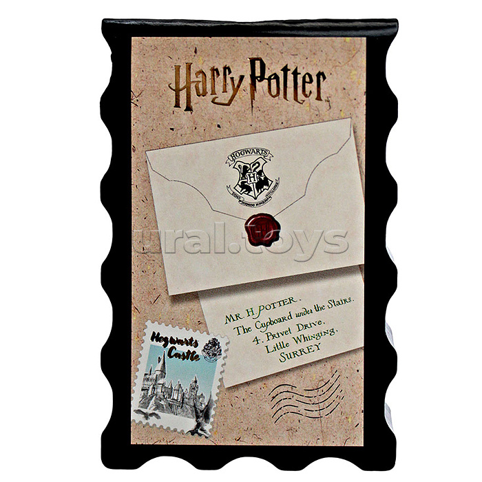 Блокнот фигурный А7 40л. "Гарри Поттер" на скрепке, без линовки тиснение золотой фольгой