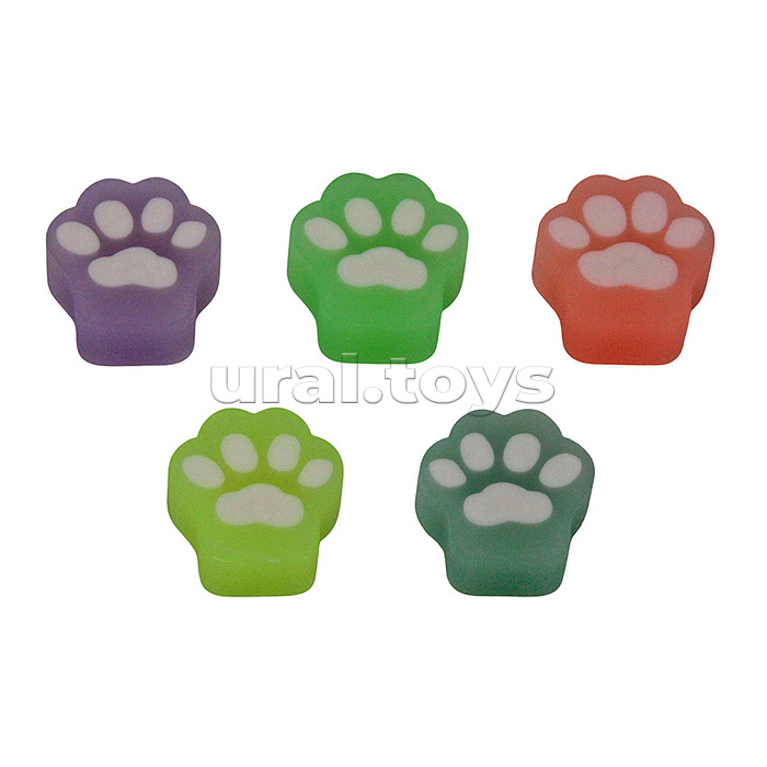 Ластик "Кошачьи лапки" микс, в индивидуальной упаковке