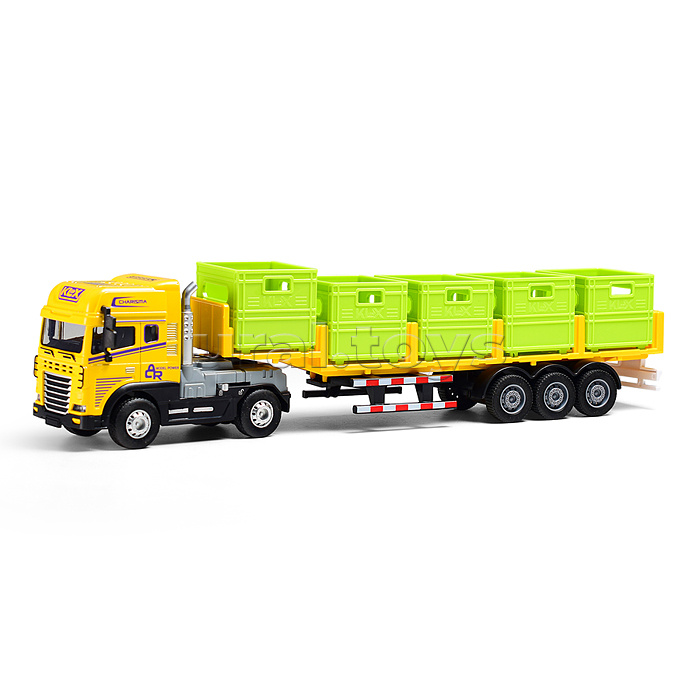Машина "Грузовик с контейнерами" 1:24 (свет,звук) в коробке