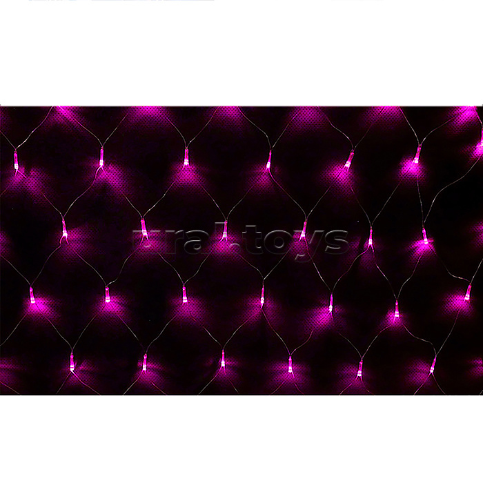 Электрогирлянда Сетка 3*0,4 м, 100 ламп, розовый