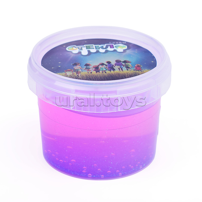 Слайм "Стекло" с фиолетовыми блестками, 90 гр