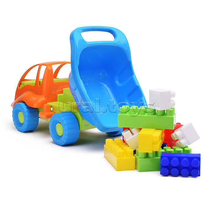 Набор №52 "Муравей", автомобиль-самосвал + конструктор "Строитель" (12 элементов)