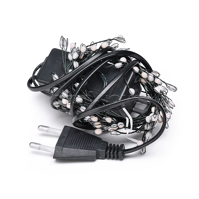 Электрогирлянда Мишура, 3м, 100 ламп, цветная, зеленый провод