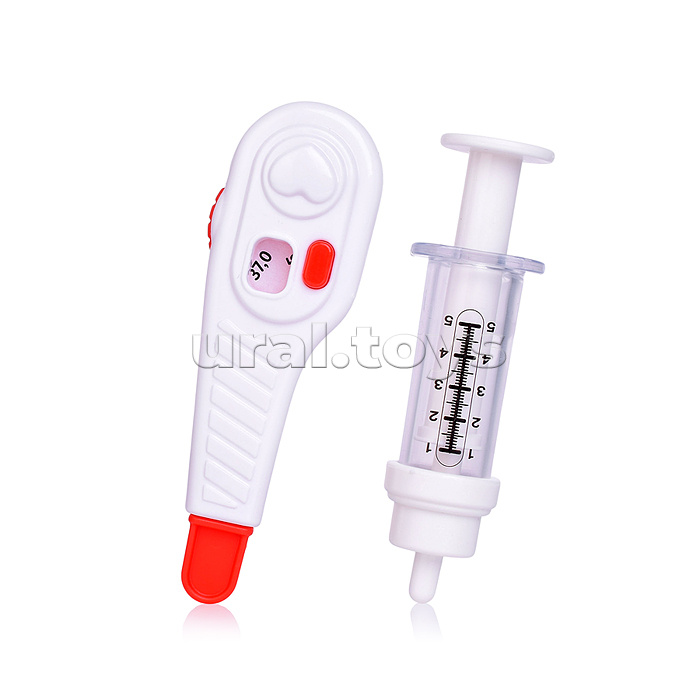 Набор "Медик" 4 предмета (накидка, колпак, градусник, шприц) синий