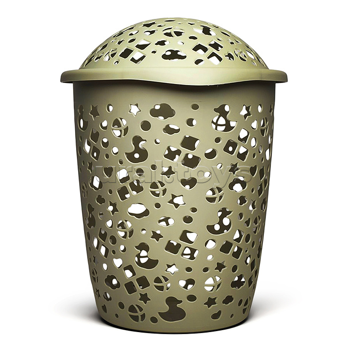 Корзина "Непоседа" 45л (с крышкой) оливковый