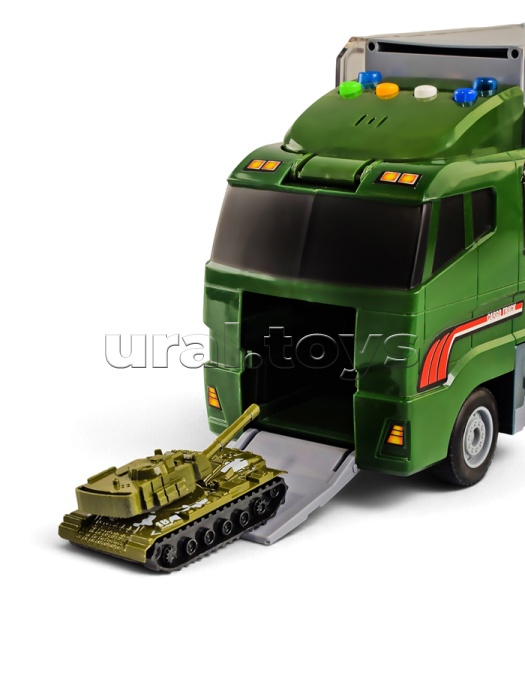 Машина RJ6811D "Набор строительных машин" цвет хаки (свет, звук) в коробке
