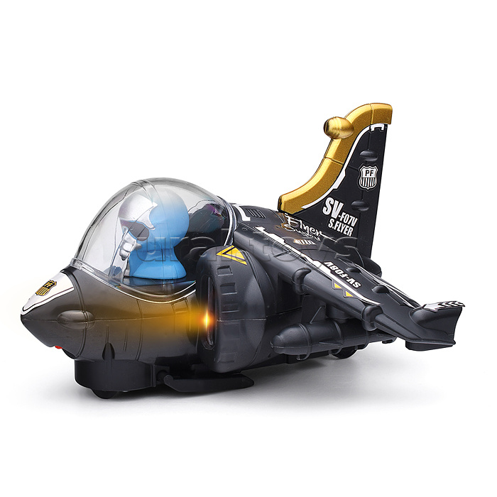 Самолет "Истребитель" на батарейках, в коробке