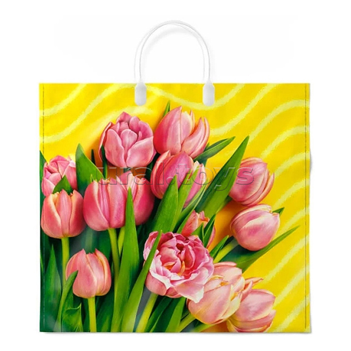 Пакет ПЭ с пластиковой ручкой 37х34, 80мкм "Муза" ПВД