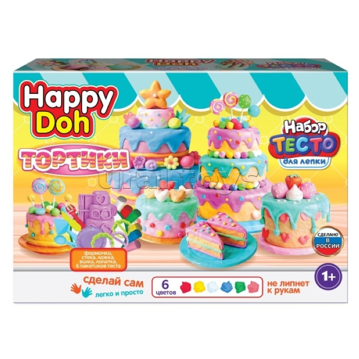 Набор для лепки с формочками "Тортик" 24 см. Happy Doh