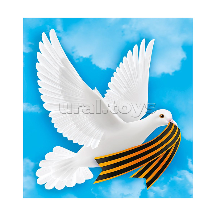 Наклейка без надписи (Голубь с георгиевской лентой)