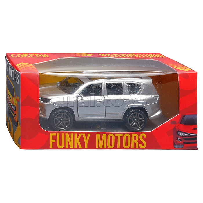 Серебристая инерционная машинка die-cast , 1:32, с люком