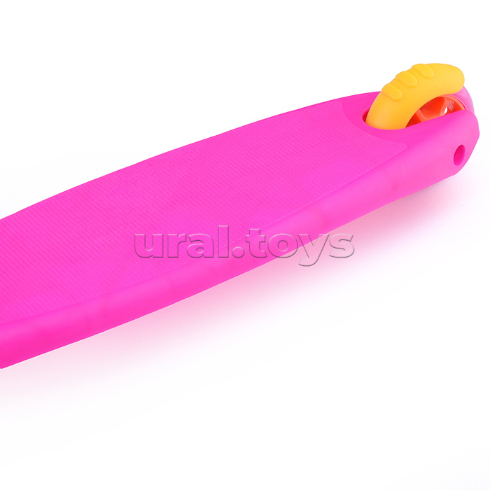 Самокат 3-х кол., розовый, светящиеся колёса, PVC, ABEC 7, в коробке