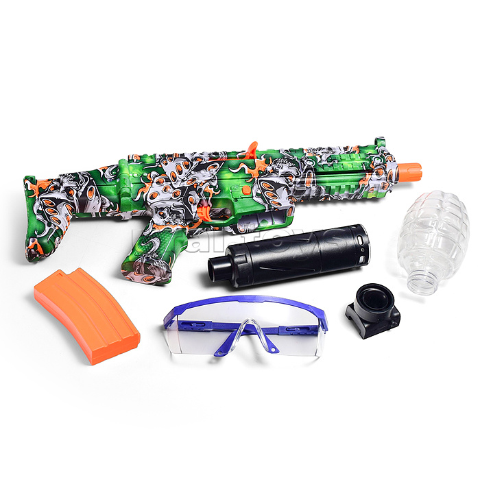 Автомат "Scar" стреляет гелевыми пулями, в коробке