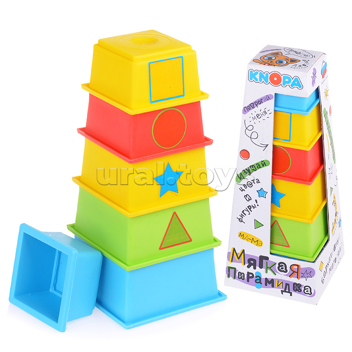 Мягкая пирамидка стаканчики с наклейками "Дидактика"