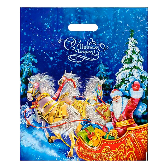 Пакет ПЭ с вырубной ручкой 40х47+6см (45) "Сани" НГ