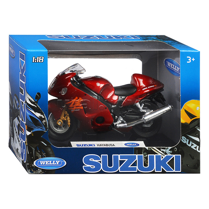 Мотоцикл 1:18 Suzuki Hayabusa, красный Мотоцикл 1:18 Suzuki Hayabusa, красный