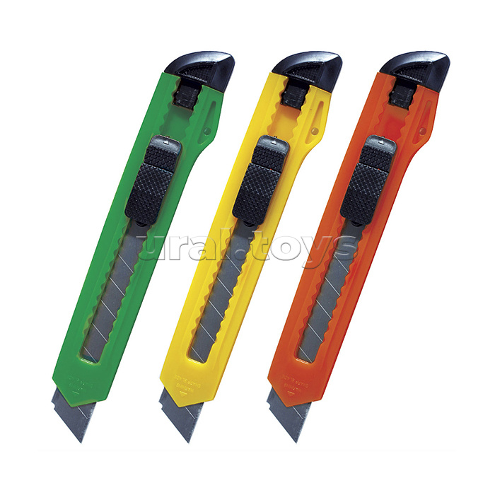 Нож канцелярский 18 мм "Standard", фиксатор, цвет корпуса ассорти, подвес,