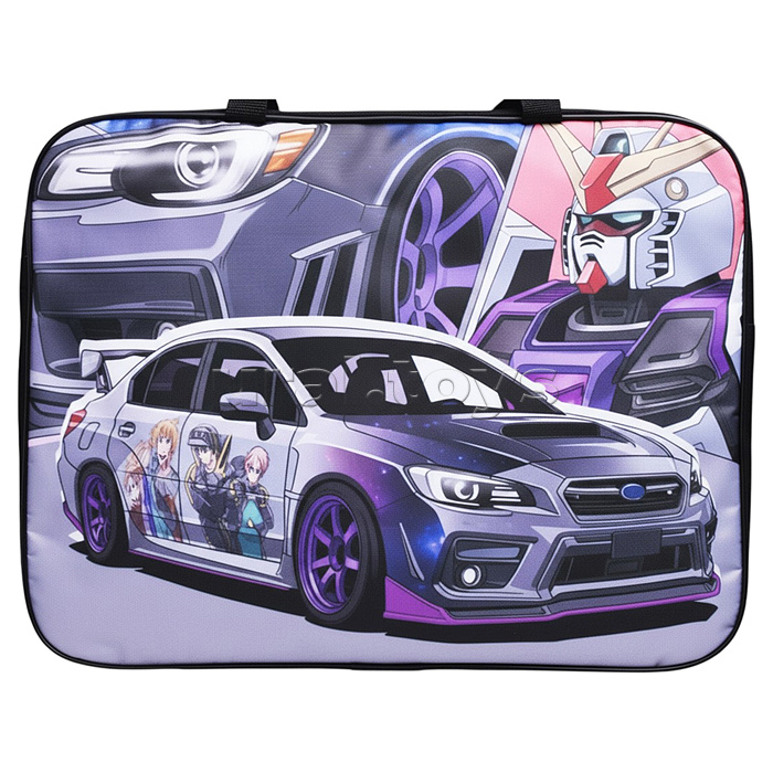 Папка школьника А4 с ручками + твердое дно, широкая, ткань, дизайн 335/260/60 "Киберавто"