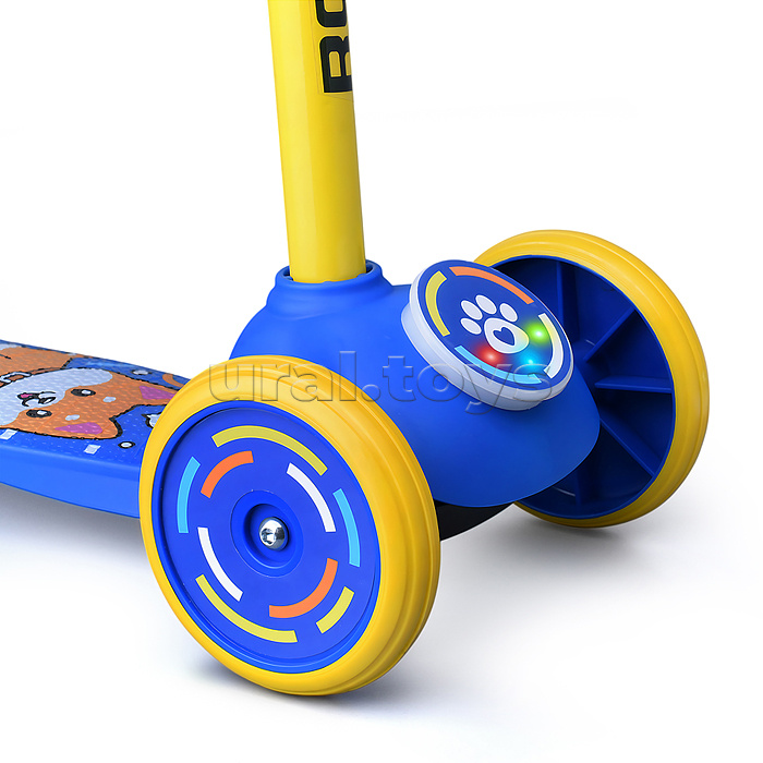 Самокат трёхколёсный ROCKET колёса PVC, цвет сине-жёлтый