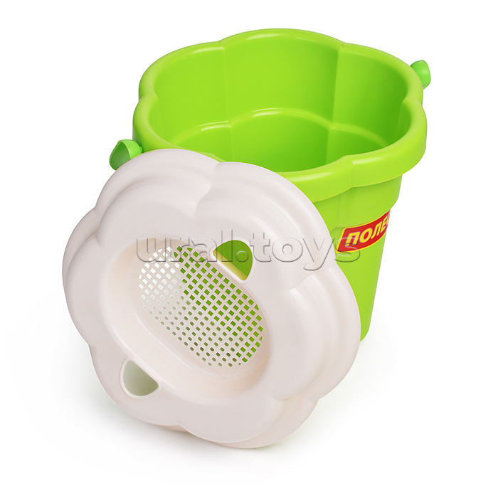 Набор №655 сафари: ведро-цветок большое, ситечко-цветок большое, лопатка №5, грабельки №5, лейка большая